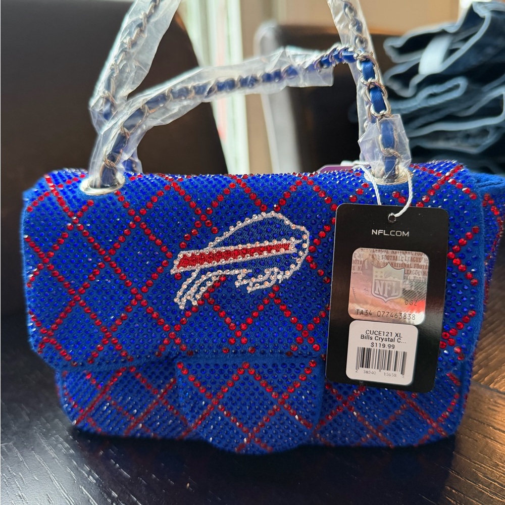 NFL Blue and Red Beaded Mini Bag  Buffalo BILLS